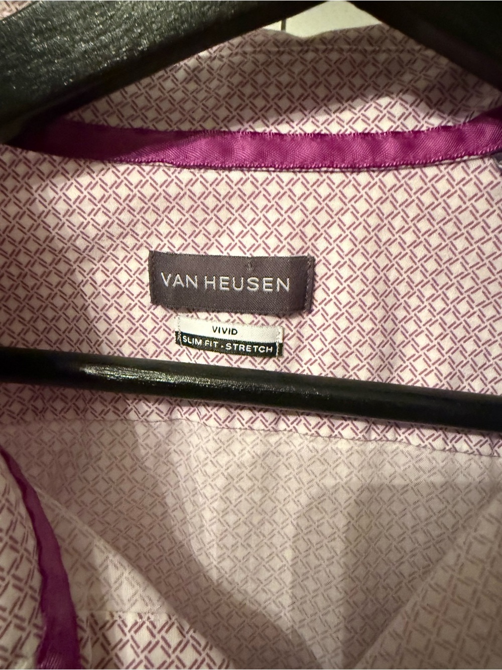 Van Heusen Lavender Micro-Pattern Dress Shirt - Picture 4 of 6